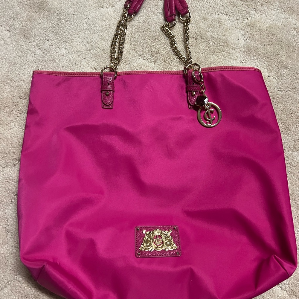 Juicy Couture Hot Pink Tote with Gold Accents